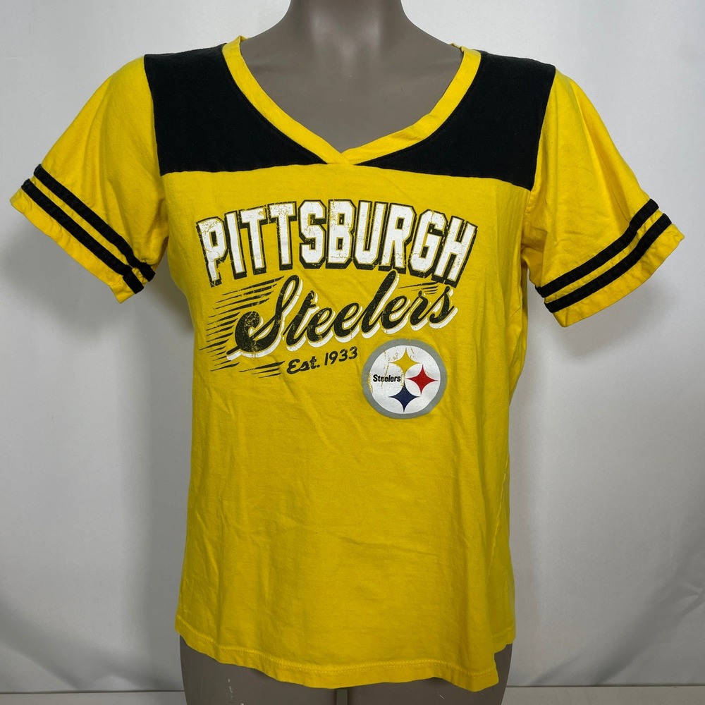 Pittsburgh Steelers NFL Gold Black Gridiron Jersey Shirt Women's LARGE